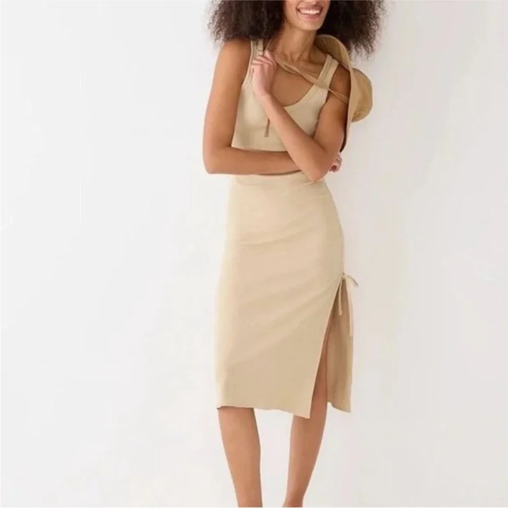 J. Crew Vintage Rib Ruched Midi Dress - Picture 10 of 12